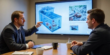 Consultation meeting discussing aquarium design