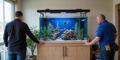 Professional aquarium installation