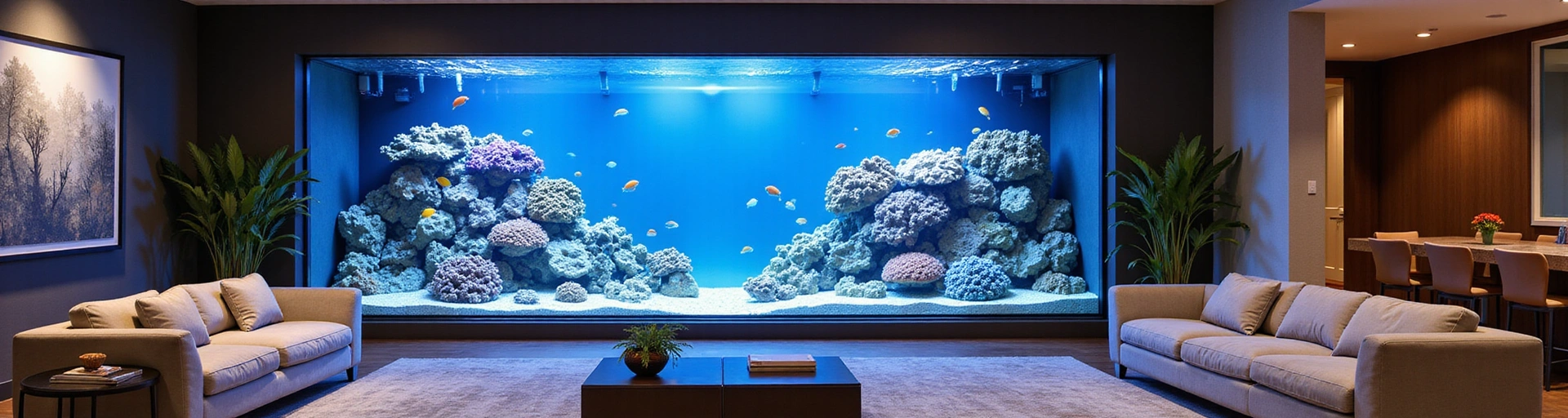 Stunning custom-built aquarium integrated into a luxurious interior