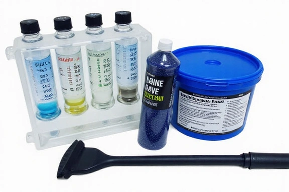 Aquarium test kits, cleaning tools, and maintenance supplies