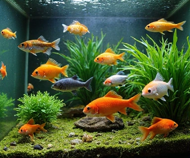 Various freshwater fish species like Tetras, Guppies, Cichlids, Bettas, and Catfish
