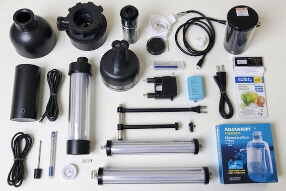 A collection of aquarium equipment