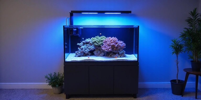 Sleek all-in-one marine aquarium with built-in filtration